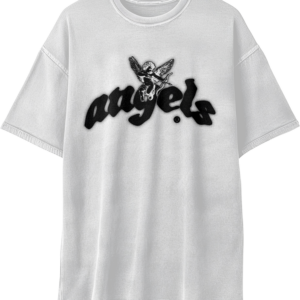 "Angels" Oversized Graphic Tee [Black Design] - 190 GSM